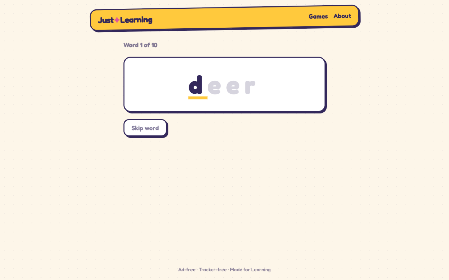 Just Learning screen 4
